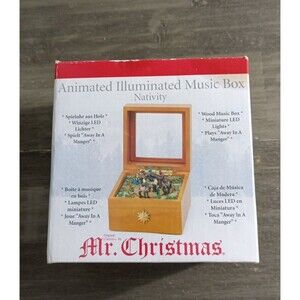 Mr Christmas Nativity Music Box "Away in A Manger" Vintage